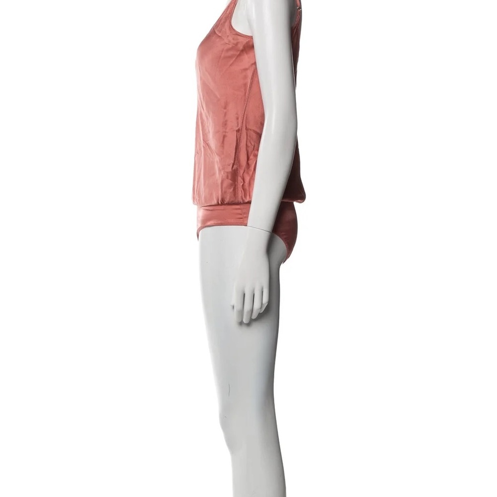 T. Alexander Wang Rose Pink Draped Silk-Satin Bodysuit - Picture 5 of 14